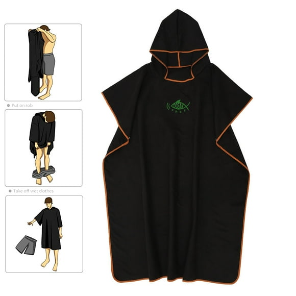 ODOMY Bata de Toalla Cambiante Poncho Bata con Capucha de Microfibra de Secado Rápido para Surf, Natación y Playa, Se Adapta a Hombres, Mujeres y Adultos