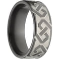 thumbnail image 3 of 8mm Flat Black Zirconium Ring with a Milled Silver Celtic Design, 3 of 3