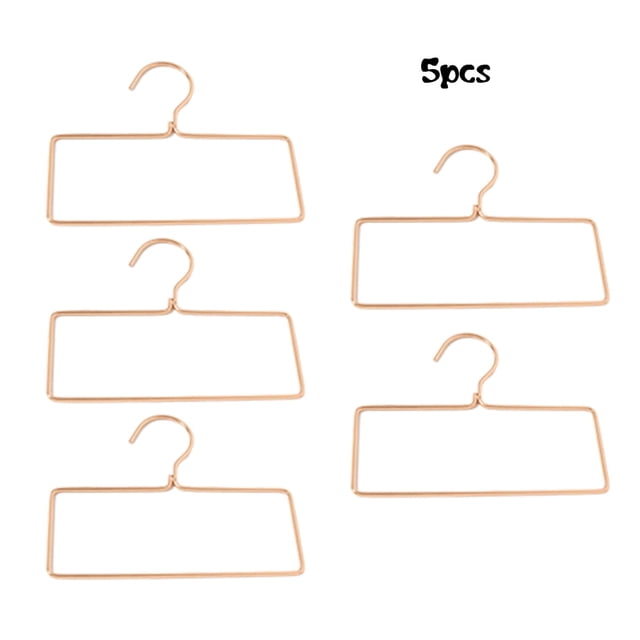 5pcs Hanging Metal Clothes Hanger Square Shape Towel Rack Bathroom RObe Holder(Rose Gold)
