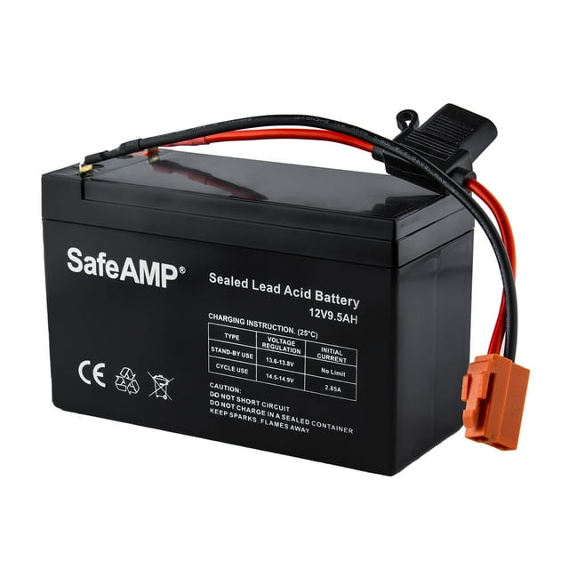 Batería SafeAmp de 12 V, 9,5 Ah, para Ride On Vehicle, conector rojo