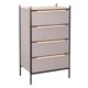 thumbnail image 1 of Cómoda Estilo Kanso de 4 Cajones de Almacenamiento para Hogar y Oficina, Organizador Cajonera con Estructura Metálica y Cajones de Tela No Tejida (Gris Claro y Natural), 1 of 4