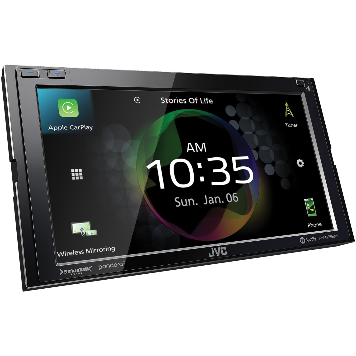 JVC KWM855BW 6.8” Double Din Car Stereo with Wired or Wireless Apple
