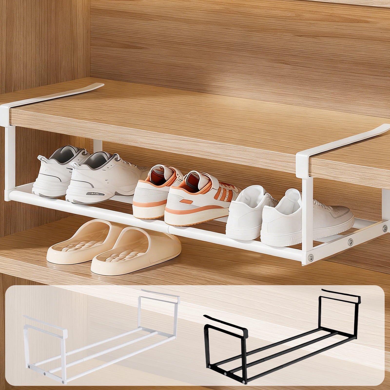 Whitmor 5-Tier Rolling Shoe Cart, 2-Sided Organizer, Holds 30