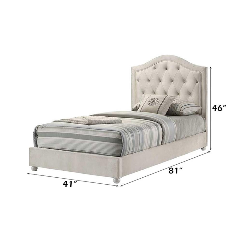 ACME Reggie Twin Bed in Beige Fabric