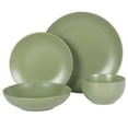 thumbnail image 5 of Gibson Home Queenslane 16 Piece Double Bowl Plates and Bowls Dinnerware Sets - Matte Green, 5 of 6