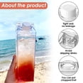 thumbnail image 4 of AEVXKHI 3PCS Milk Carton Water Bottles, Plastic Square Milk Bottle, Clear Milk Carton Container, Milk Carton Cups for Outdoor Activities School Travelling Camping, 4 of 10