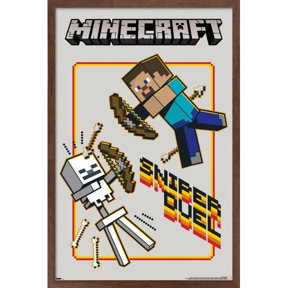Minecraft - Sniper Duel Wall Poster, 22.375" x 34", Framed