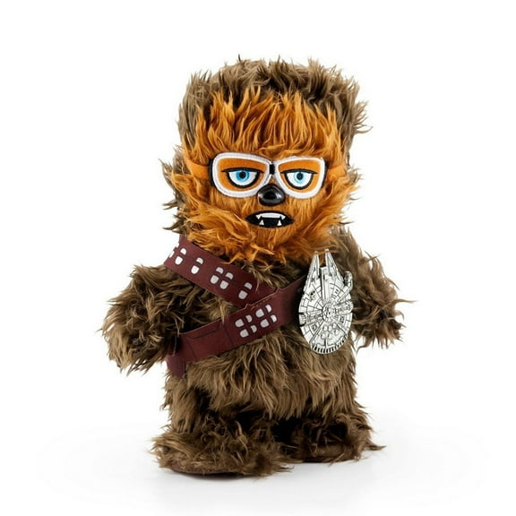 Star Wars Chewbacca Interactive Walk N' Roar | Moves & Makes Noise | 12" Plush w/ Millennium Falcon Pin