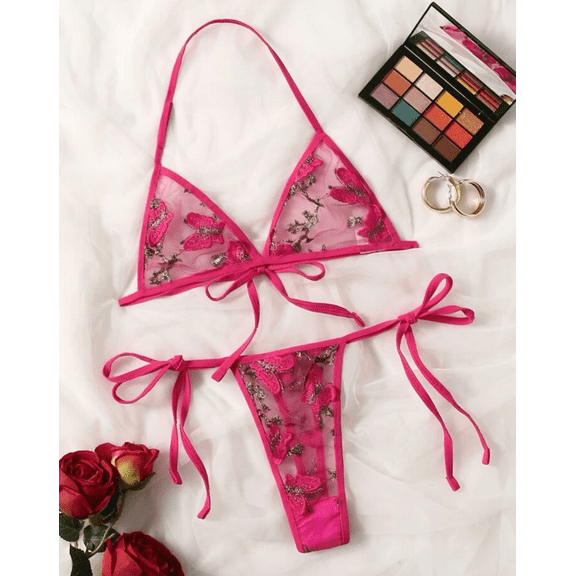 Hot Pink Lingerie Butterfly Set
