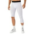 thumbnail image 1 of Graflsoa Men's Asymmetrical Length Basketball Compression Pants with Mesh Crotch, White, EU Size 2XL (21330#), 1 of 6