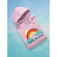 thumbnail image 3 of Retro Rainbow Love Is Love Hoodie Women -Image by Shutterstock, Female Large, 3 of 4