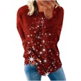thumbnail image 2 of Sudadera con capucha KIHOUT navideña de talla grande para mujer, informal, de cuello redondo, manga larga, estampada, a la moda, sin capucha, 2 of 5