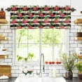 thumbnail image 3 of Pink Flamingo Valances for Windows Palm Leaf White Black Striped Vintage Rod Pocket Curtain Valance Window Treatment Short Curtains for Kitchen Living Room, 54"x18", 3 of 5