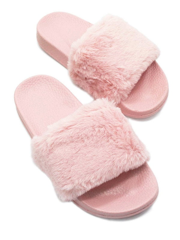 open toe slip on slippers