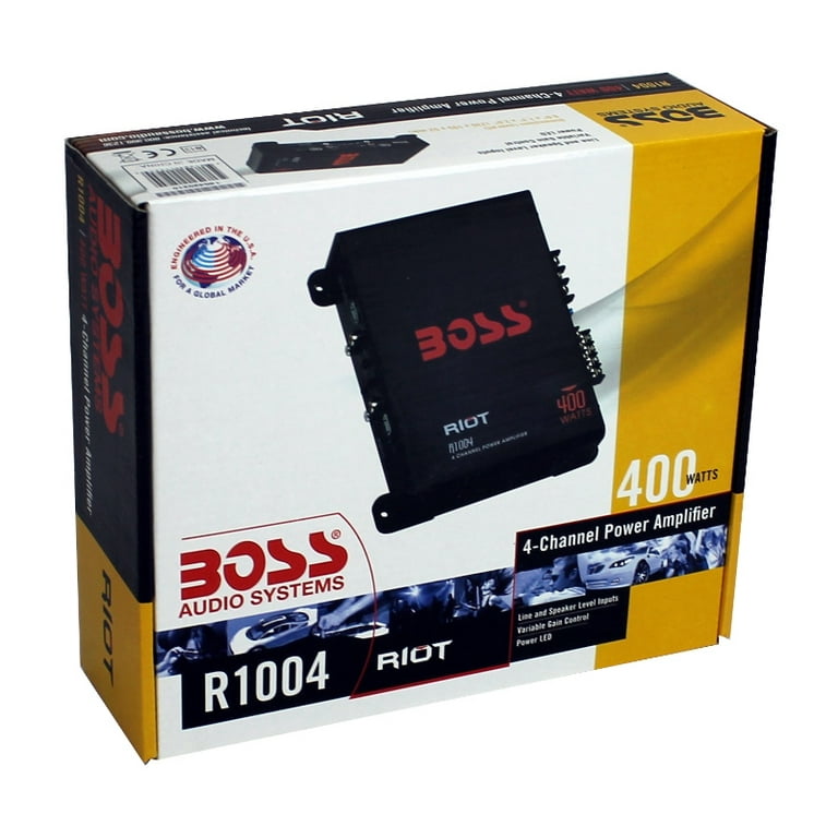 Free Shipping! Boss Audio Systems R1004 Riot Series 4 Channel Car