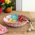 thumbnail image 3 of (2 pack) The Pioneer Woman Fancy Flourish Round Stoneware Pasta Bowl, Pink, 3 of 7