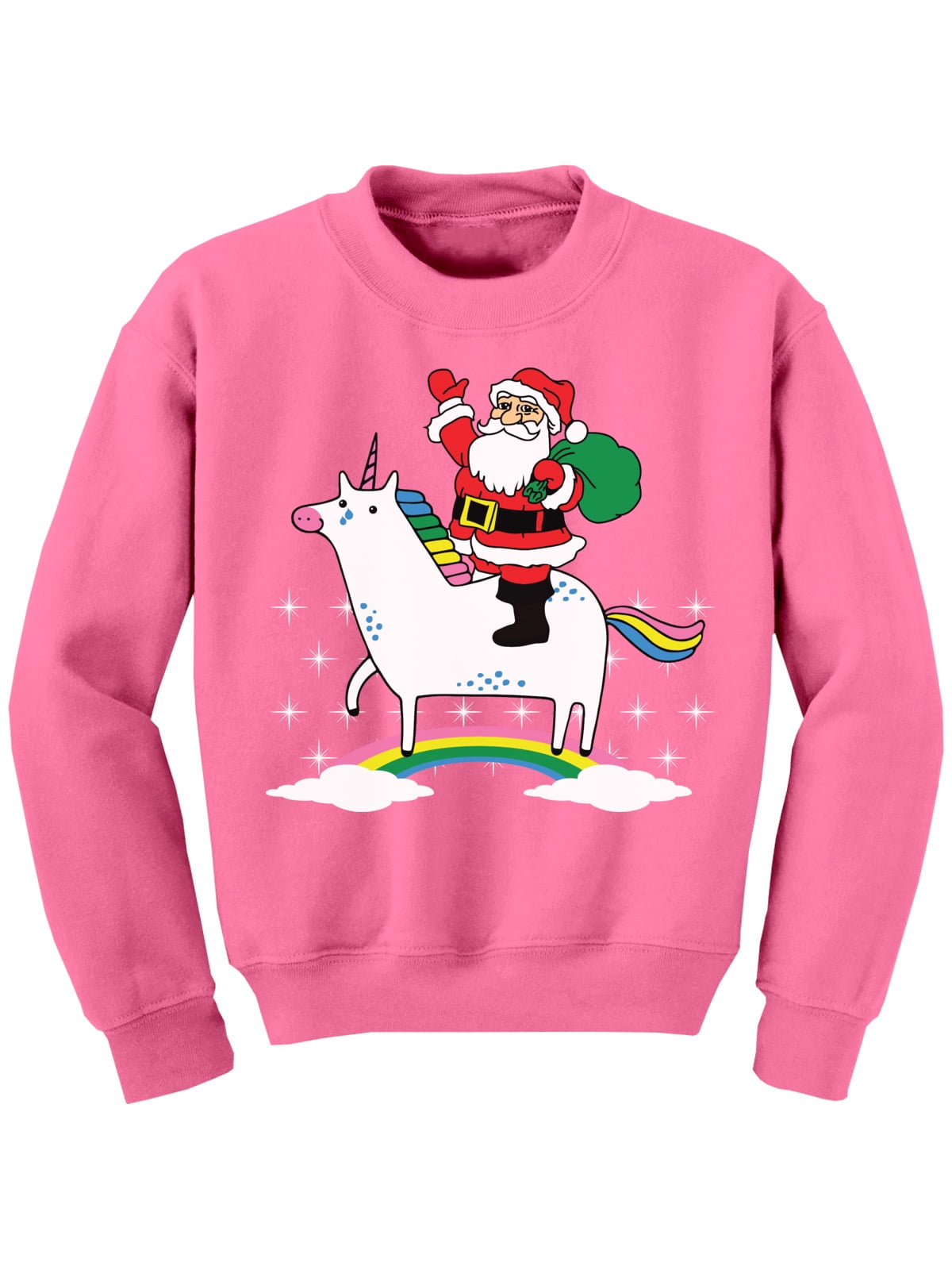 Youth Santa Unicorn Sweater Unisex Christmas Sweater for Kids 