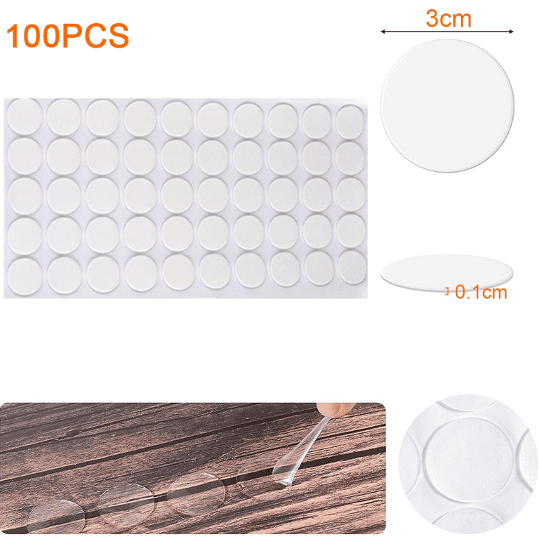 Double-Sided Adhesive Dots Acrylic 100pcs 20mm Transparent Dots Tape  Sticker for Craft DIY Decoration