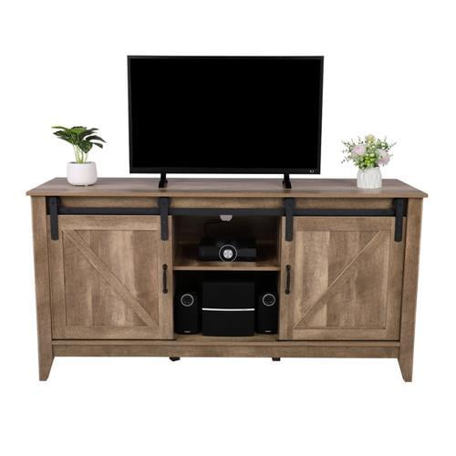 Buy Corner TV Stand, Modern Farmhouse Barn Door TV Stand for TV, Wooden Entertainment Center
