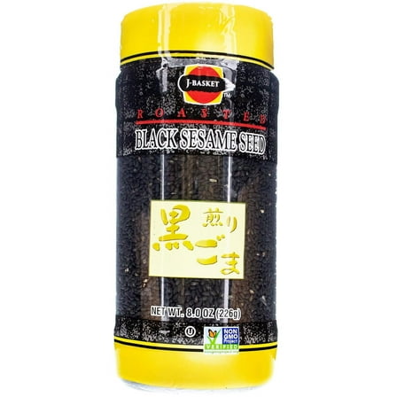 Pack of 6, JBasket Roasted Black Sesame Seeds, 8 oz