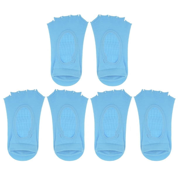 3 pares de calcetines de yoga Unique Bargains calcetines de cinco dedos antideslizantes azul claro