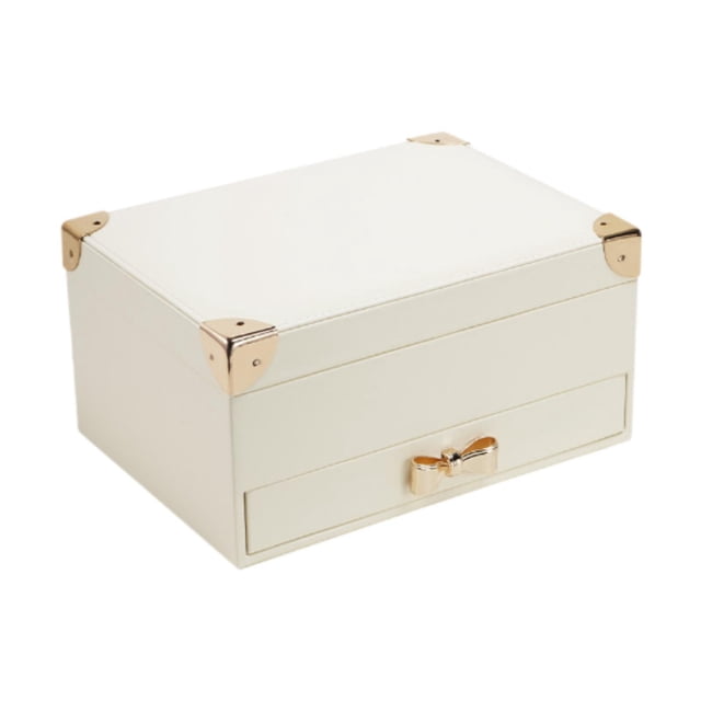 Jeyry Box Case de joyería de joyería Caja de almacenamiento de 2 capas Organizador de joyas de recipiente Organizador de collar para aretes colgantes