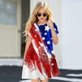 thumbnail image 2 of Ketyyh-chn99 Girls 4th of July Dress Toddler Girl American Flag Dresses Flutter Sleeve Summer Clothes Independence Day Outfits Red,2-3 Years, 2 of 4