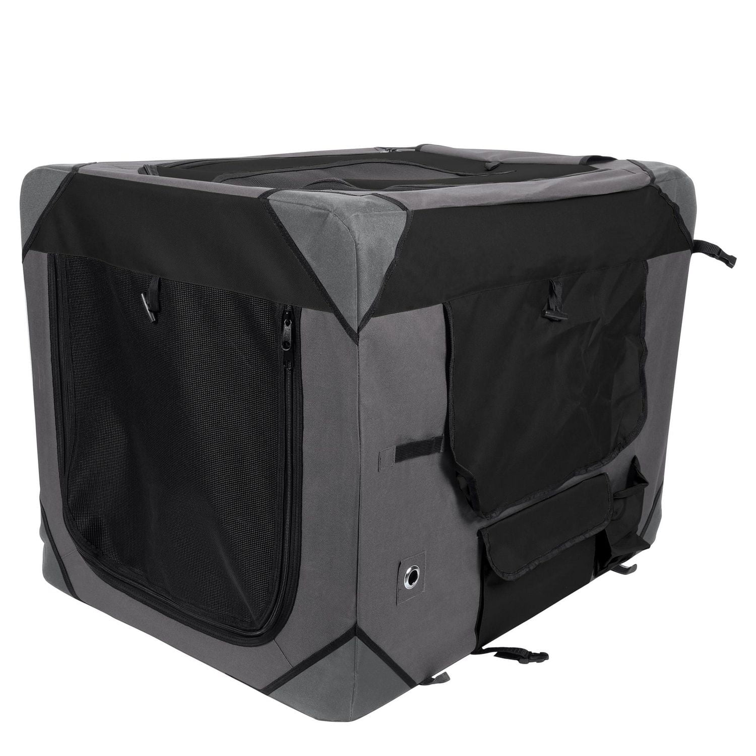 Zeus Deluxe Soft Dog Crate, Grey & Black, Extra Large