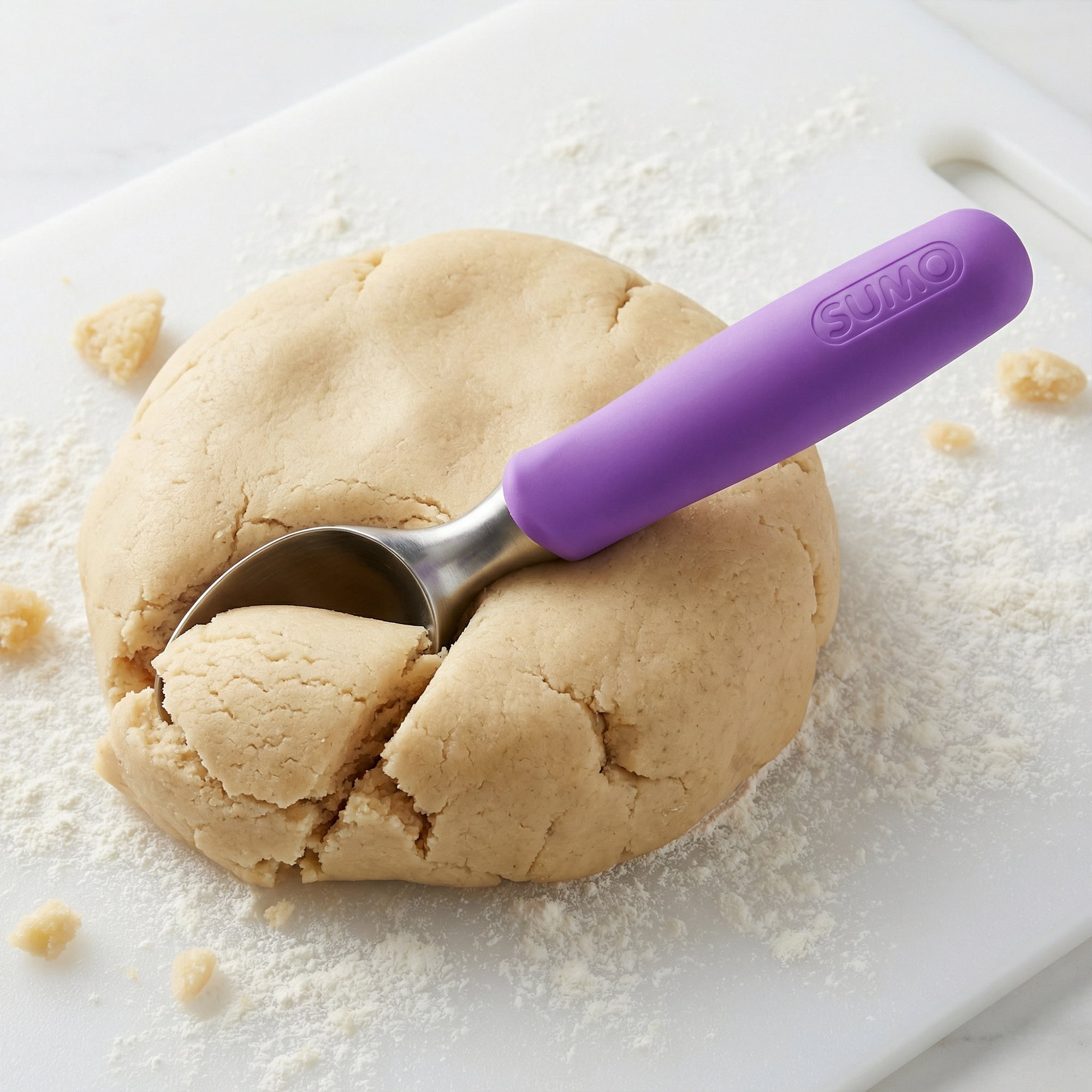 Unique Bargains Stainless Steel Ice Cream Scoop for Easy Use and Clean Purple 8.9in
