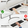 thumbnail image 4 of Ergomaker Keyboard Tray Under Desktop 25.6x11.8 inches Clamp-On Tray Slide-Out Drawer Punch-Free Setting White, 4 of 7