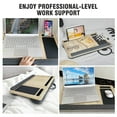 thumbnail image 3 of Baokaler Portable Lap desk, Laptop Desk with Pillow, Wood Lapdesk Bed Table with Soft Pillow, Fits up to 15.6 inches, White, 3 of 4