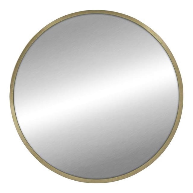 Miroir Mural Rond avec Finition Or Mat