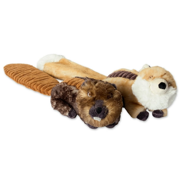 DII Bone Dry Crinkle Noise, Squeaking Plush Body Dog Toy, 2 Piece