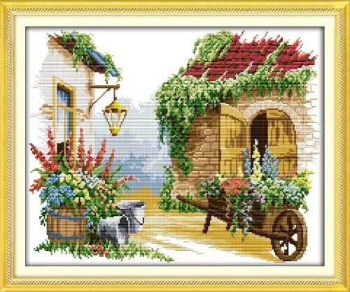 Multiple Pattern Designs Full Range of Embroidery Starter Kits Stamped Cross Stitch Kits Beginners for DIY Embroidery -Snowscape 