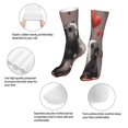 thumbnail image 3 of KLL Heart Guinea Pig Couple Print Womens Crew Socks Athletic Middle Tube Long Socks Novelty Socks Gifts For Men, 3 of 7