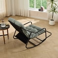 thumbnail image 3 of Outdoor Rocking Chair with Cushion, Patio Comfy Rocker with Thick Padding, Modern Sling Chair for Porch, Garden, Reading Nook, Black/Light Green, 3 of 11