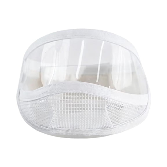 OADUKQ Cat Muzzle, Clear PVC Anti-Bite Grooming Mask with Breathable Mesh, Nail Trimming and Ear Cleaning, White, S