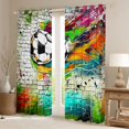thumbnail image 2 of Castle Fairy Soccer Print Blackout Curtains Set of 2 (52x84 Each) for Boys Girls,Vintage Hippie Graffiti Splash Window Curtains,Football Sport Gamer Curtains and Drapes,Super Cozy Room Decor, 2 of 6