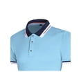 thumbnail image 4 of Sunloudy Hombres Verano Slim Fit Camisa, Contraste Color Solapa Manga Corta Casual Tops para Novio, Marido, Padre Sunloudy moda, 4 of 6