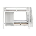 thumbnail image 6 of Euroco Wood Full Size Loft Bed with Desk and Wardrobe, Storage Shelves and Cabinets, White, 6 of 14
