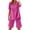 Pink, variant on Womens Summer Outfits Cotton Linen Short Sleeve Button Down Shirt with Bermuda Shorts 2 Piece Lounge Set with Pockets Green 2XL