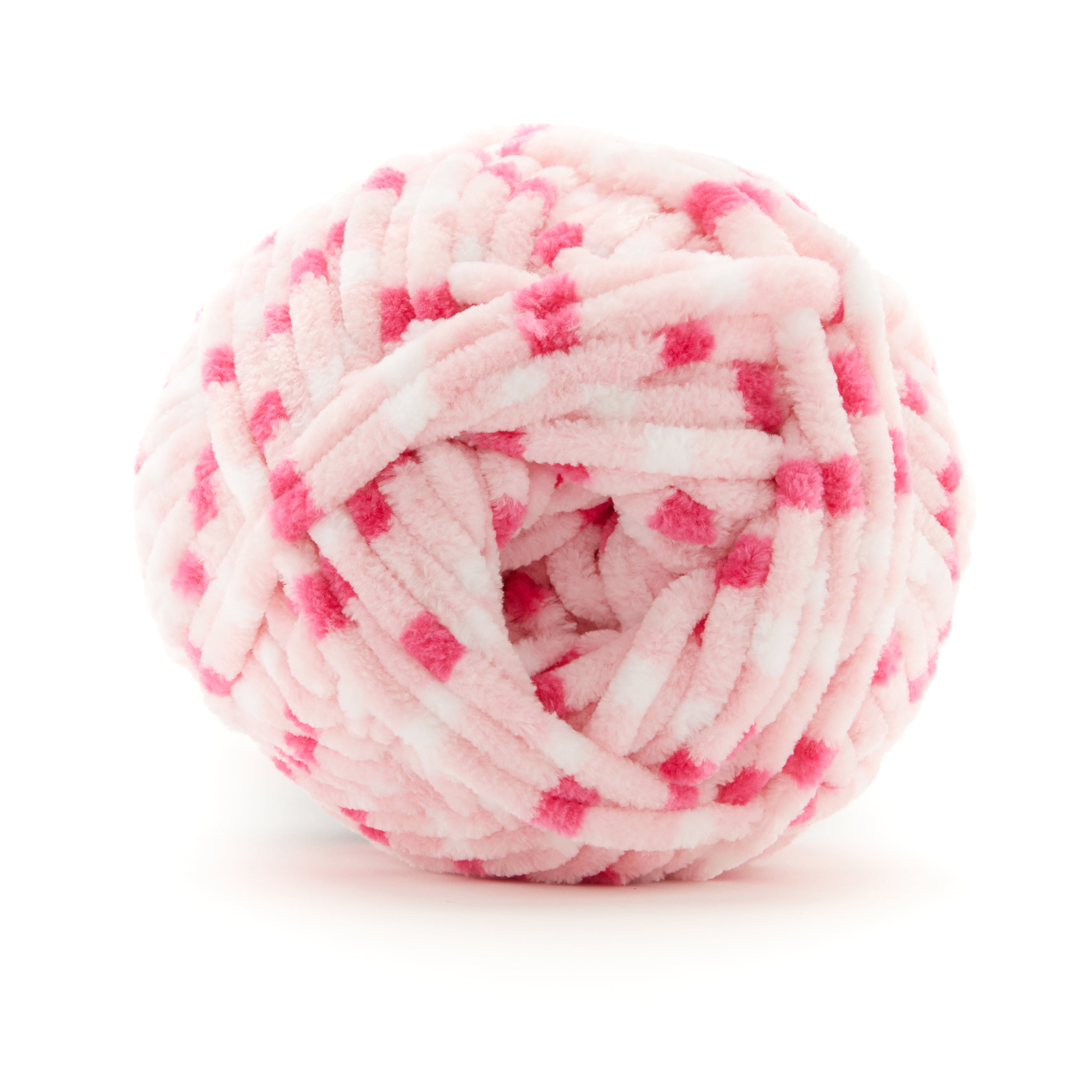 Sweet Snuggles Lite Variegated Striped Yarn by Loops & Threads - Yarn for Knitting - Crochet - Weaving - and Arts & Crafts - Pink - Polyester - 7 oz