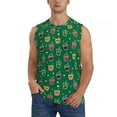 thumbnail image 3 of Uemuo Milk Tea Pattern Men's Sleeveless T-Shirt,Muscle Athletic Tank Top, Moisture-wicking Quick-dry Breathable Classic Tee Top for Gym Run Outdoor Sports-3X-Large, 3 of 8