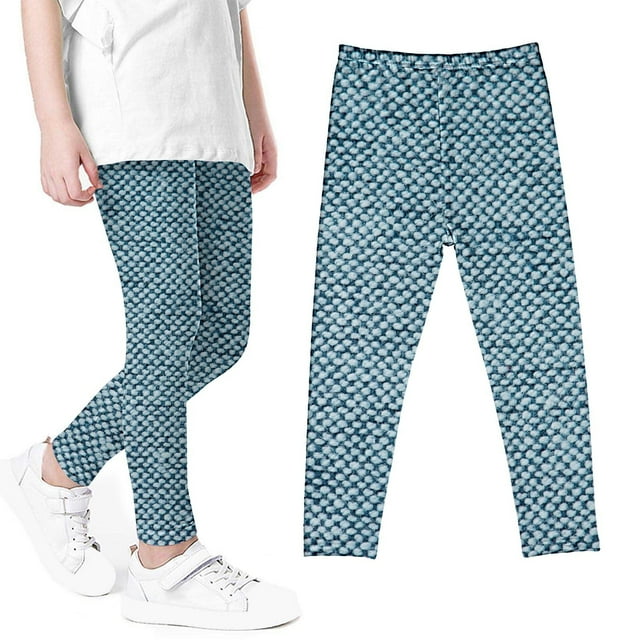 Odeerbi 3-8 Años Niñas Leggings Mallas Elásticas Imitación Denim Pantalones de Verano Cintura Alta Panty Suave