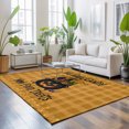 thumbnail image 3 of 3'x5' Area Rugs, Orange Plaid Halloween Indoor Outdoor Area Rug for Living Room Bedroom, Pumpkins Spooky Candy Polka Dot Washable Bathroom Rugs Kitchen Floor Carpet Mats Home Decor Aesthetic, 3 of 8