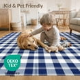 thumbnail image 4 of ODIKA 8'x10' Washable Area Rug Non-Shedding, Easy Care, Plaid Checkered Front Grid Bordered Farmhouse Tartan Layout Layering for King Size Bedroom Under Bed, Master Suite, 4 of 7