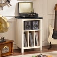 thumbnail image 5 of Record Player Stand with Vinyl Record Storage,White Record Player Table Holds up to 160 Albums,Large Wood Turntable Stand Cabinet Dispaly Shelf for Living Room,Bedroom,Office, 5 of 9