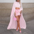 thumbnail image 2 of QASIEATN Women's Daily Wear Shawl Wraps Women Chiffon Shawl Cape Mesh Poncho Top Capelets for Evening Dress Shawl Cover Up Wedding Fall Fashion Accessories, 2 of 3