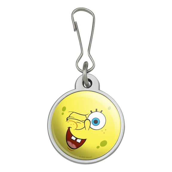 SpongeBob Winking Face Jacket Handbag Purse Luggage Backpack Zipper Pull Charm