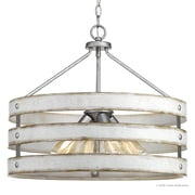 Urban Ambiance Luxury Farmhouse Pendant, Size: 18-1/4H x 21-5/8W, with Urban Industrial Style Elements, Galvanized Steel Finish, UHP2475